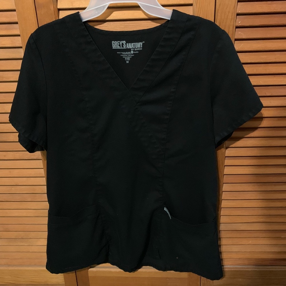 Black Greys anatomy scrub top